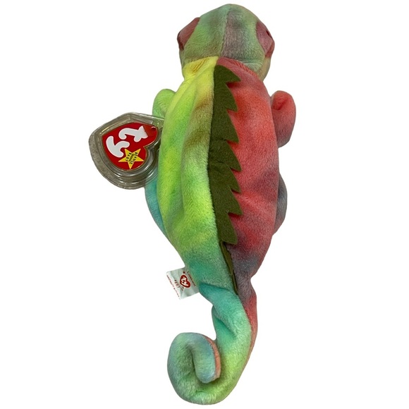 Rare Mint Condition Original Rainbow Chameleon TY Beanie Baby W/Iggy Tag Error - Picture 3 of 7
